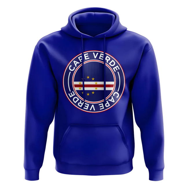 Elite Cape Verde Football Badge Hoodie (Royal) Tournament-Edition