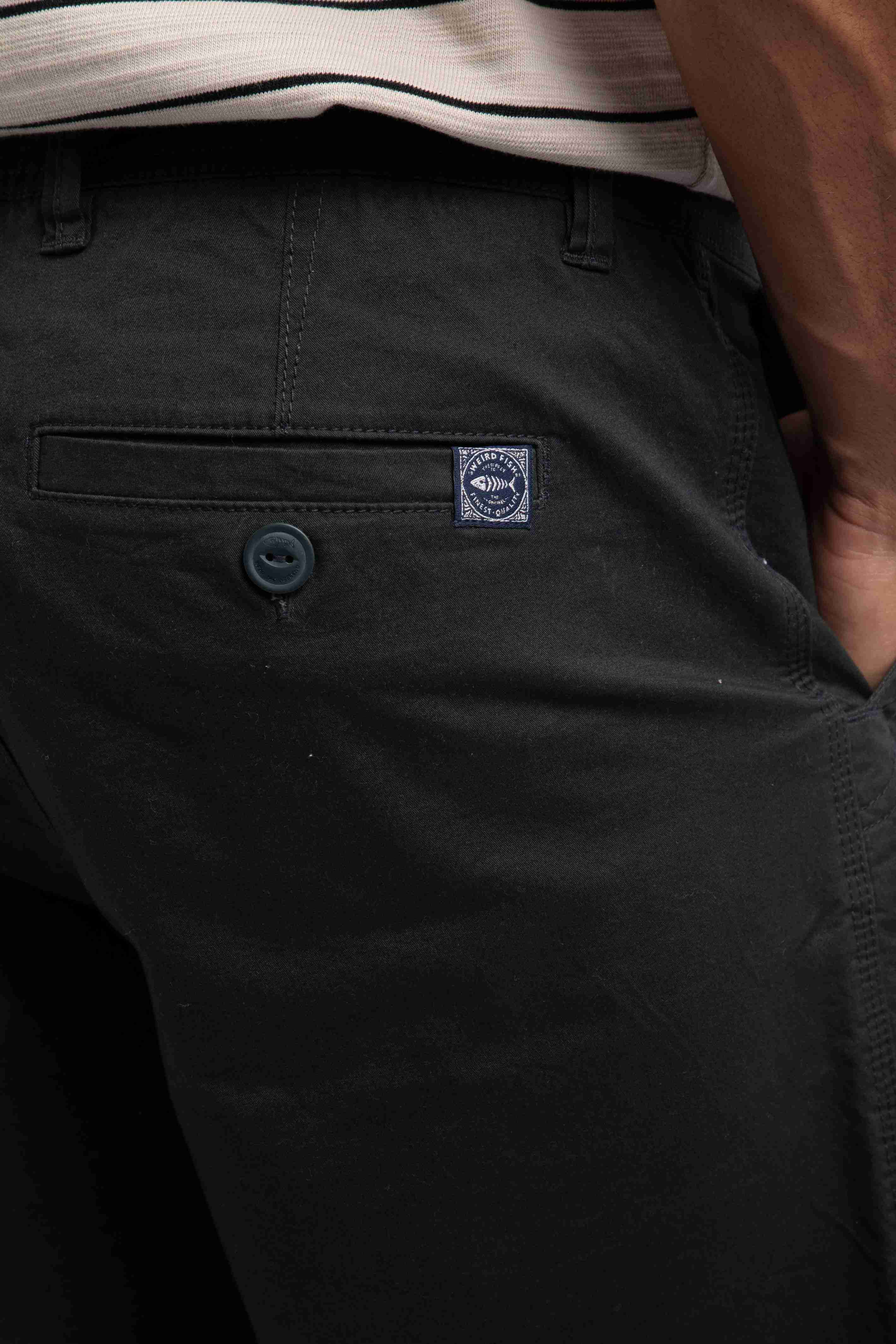 Rayburn Cotton Flat Front Shorts Washed Black