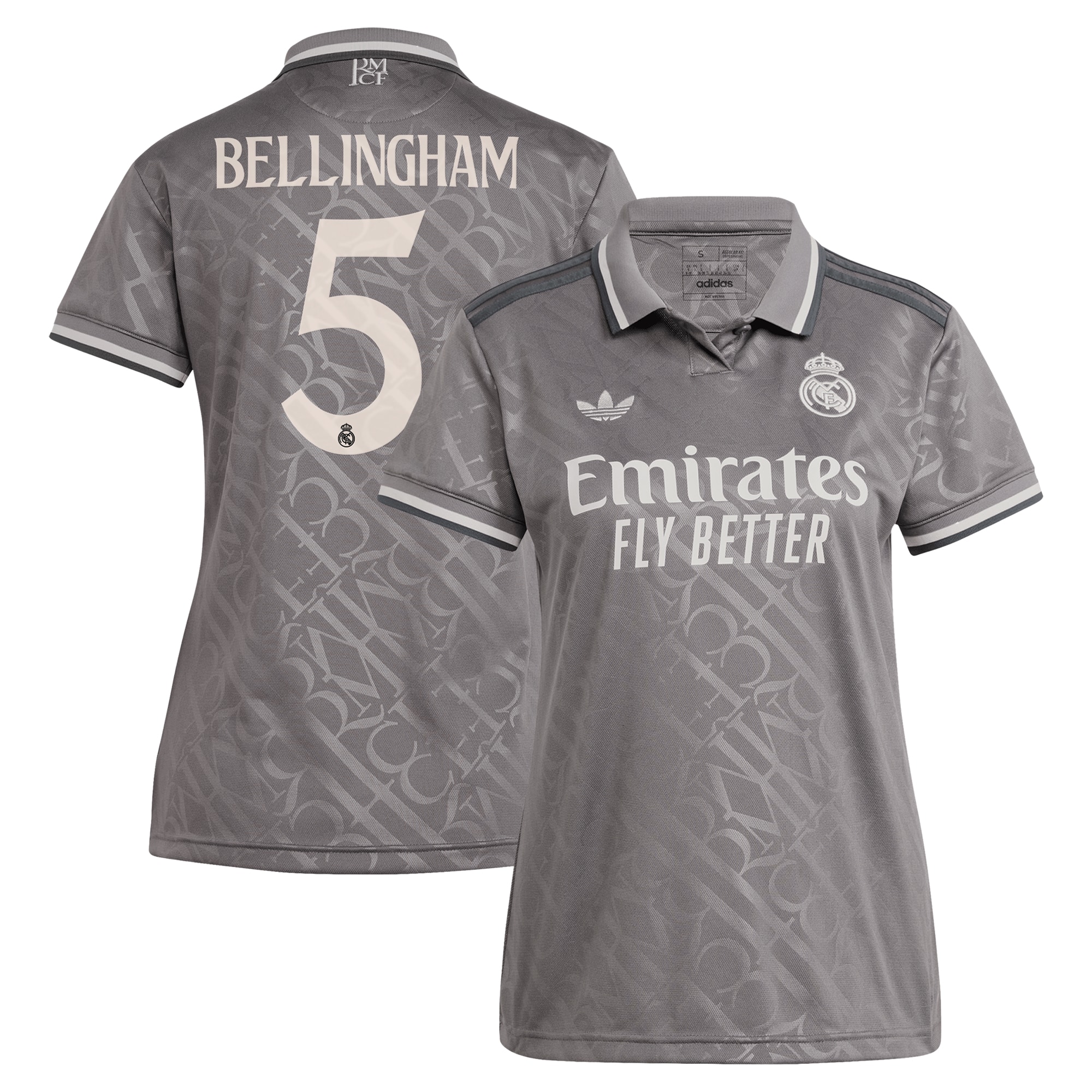 [SJH] Jude Bellingham #5 Real Madrid Originals Women's 2024/25 Third Replica Player Jersey - Charcoal