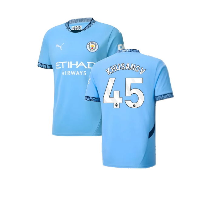 Top Grade 2024-2025 Man City Home With Retro Design - Perfect Fit