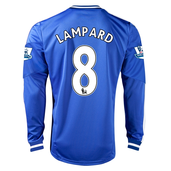 Breathable 13-14 Chelsea 8 LAMPARD Home Long Sleeve Jersey Shirt