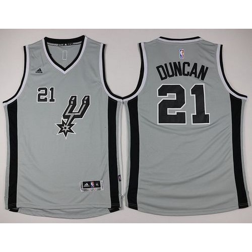 San Antonio Spurs #21 Tim Duncan Grey Youth Stitched NBA Jersey Youth