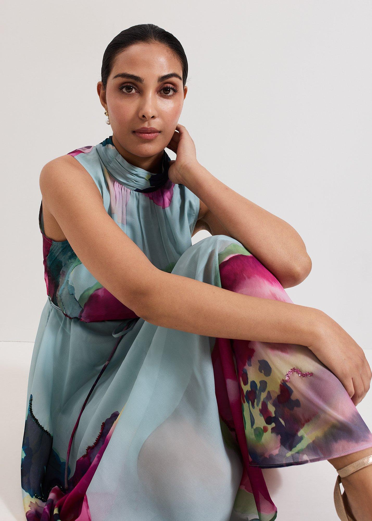 Petite Tahina Floral Sequin Dress