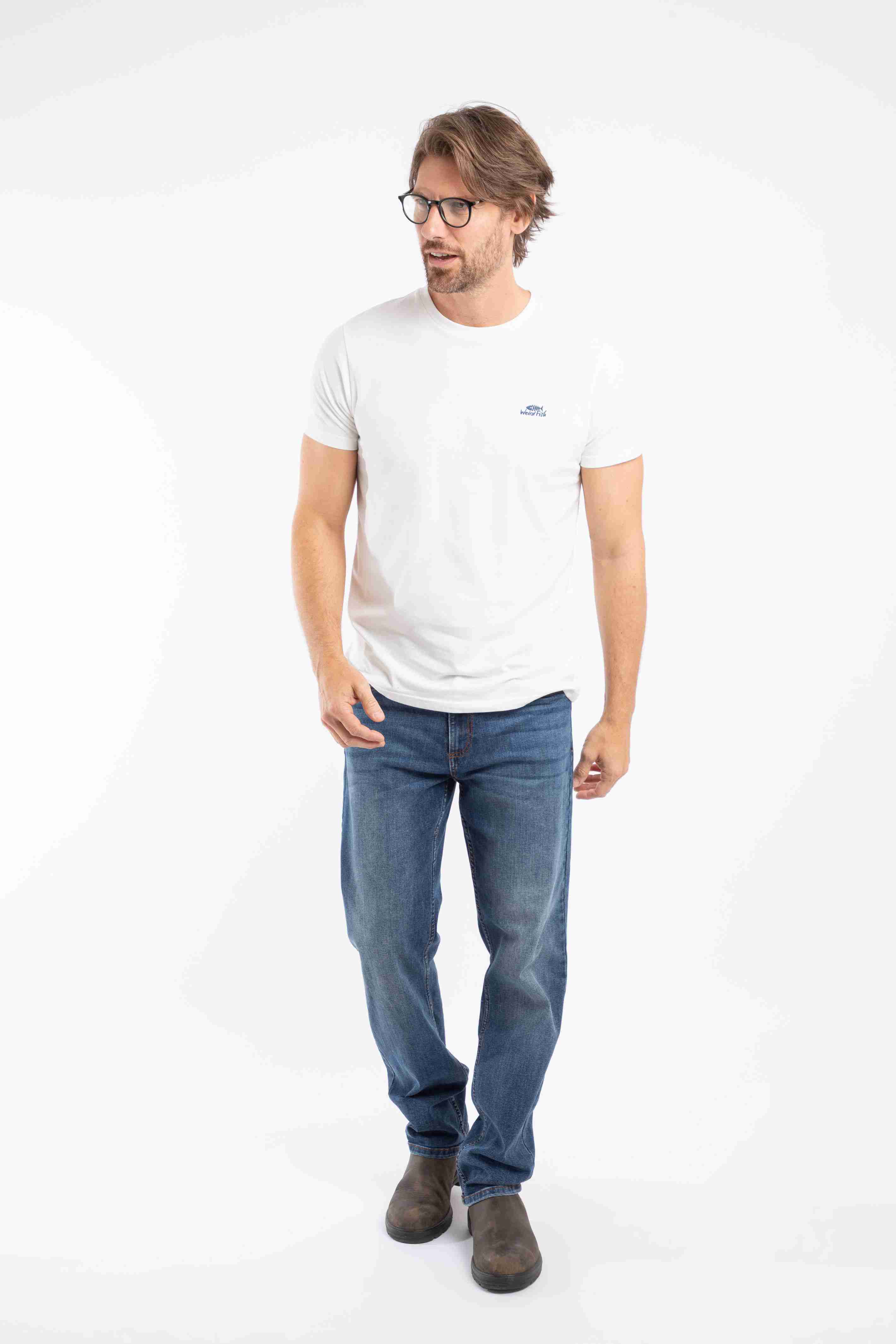 Fished Branded T-Shirt Dusty White