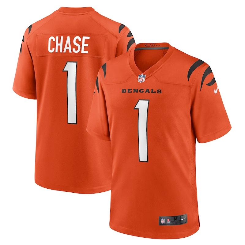 None JaMarr Chase Fan Favorite CIN Bengals Official Jersey Game Day We