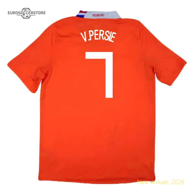 Holland 2008-10 Home Shirt ((Excellent) M) (V.Persie 7)