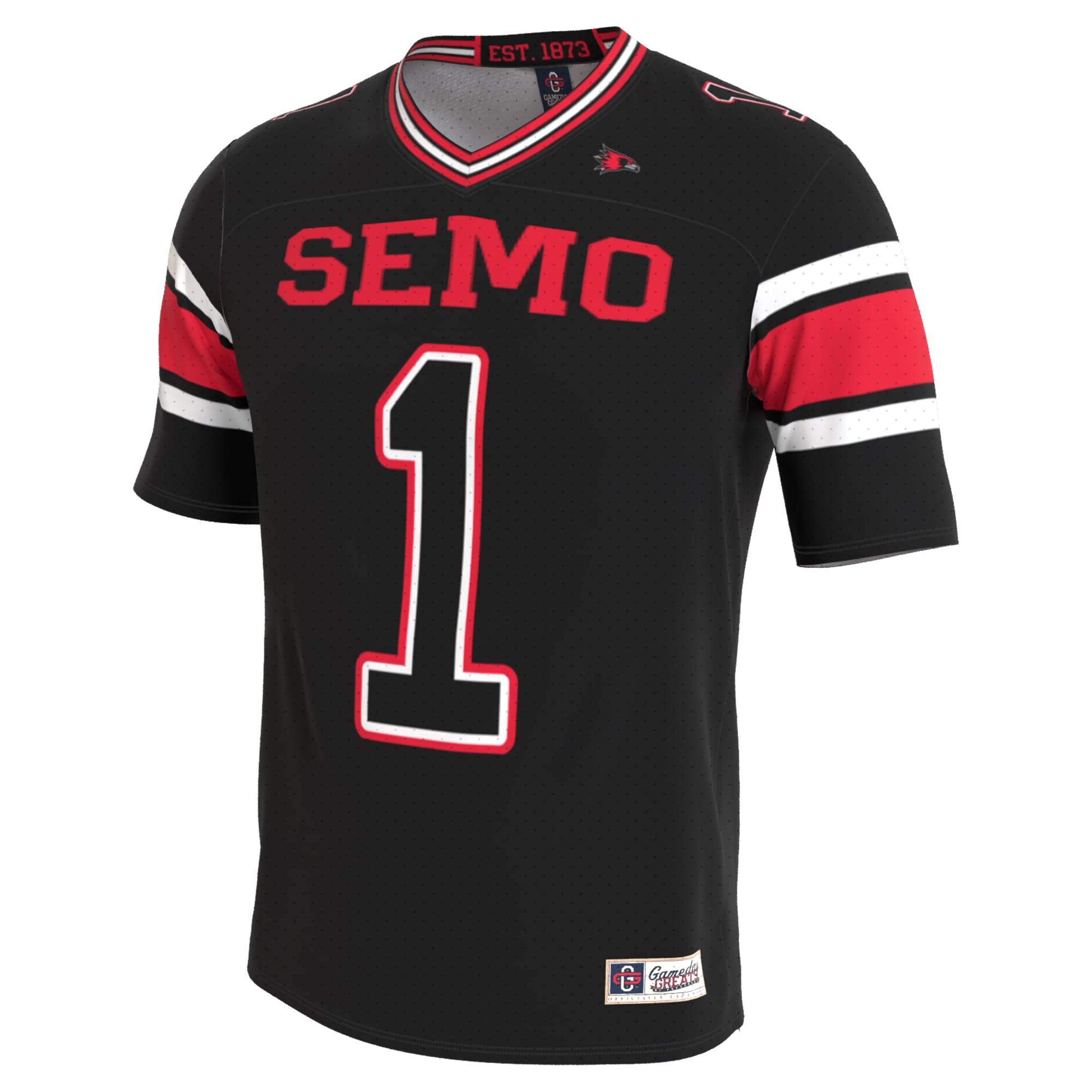 Unisex Black SEMO Redhawks Lightweight Collegiate Football Blackout Fashion Jersey