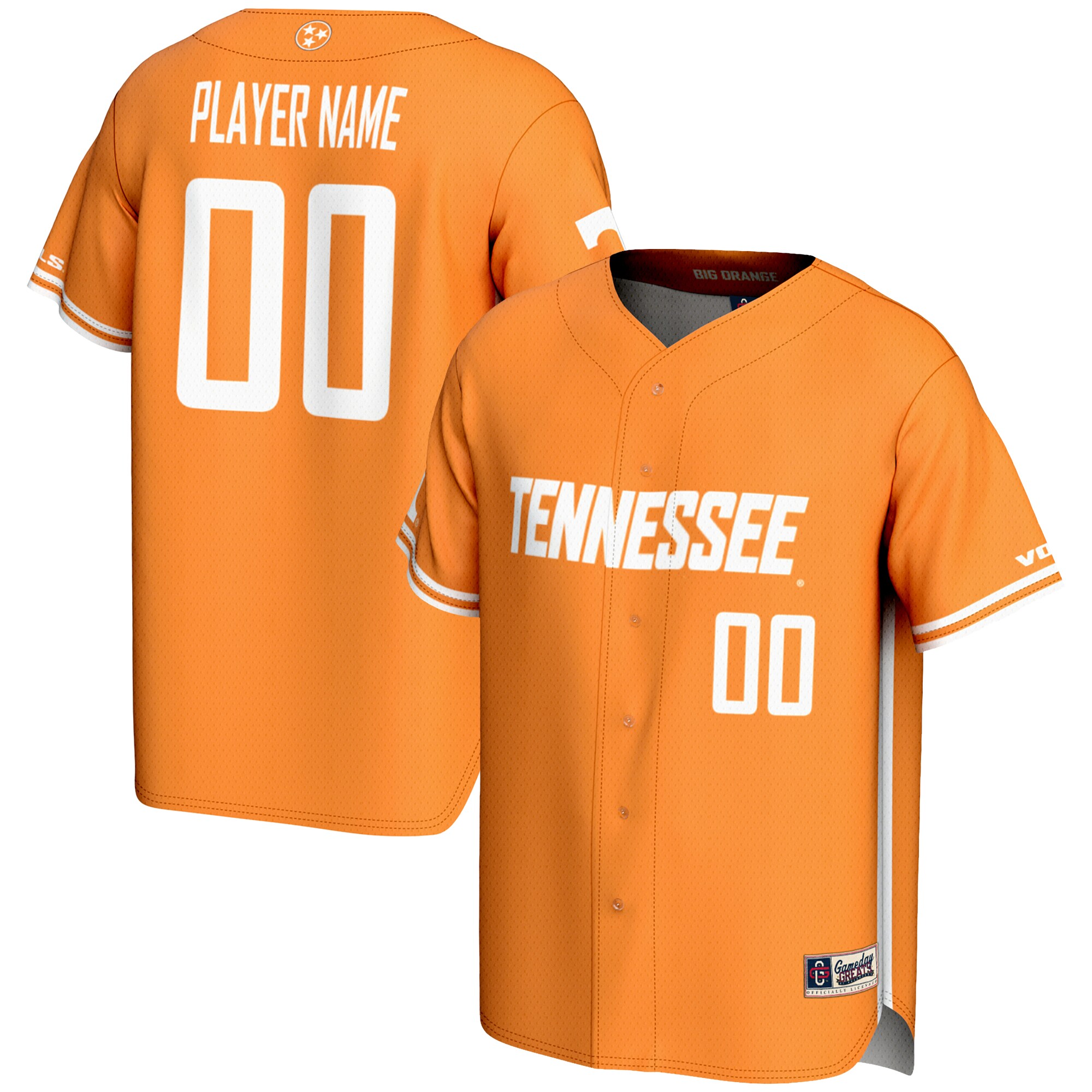 [DDG] Tennessee Volunteers GameDay Greats Youth NIL Pick-A-Player Lightweight Baseball Jersey - Tennessee Orange