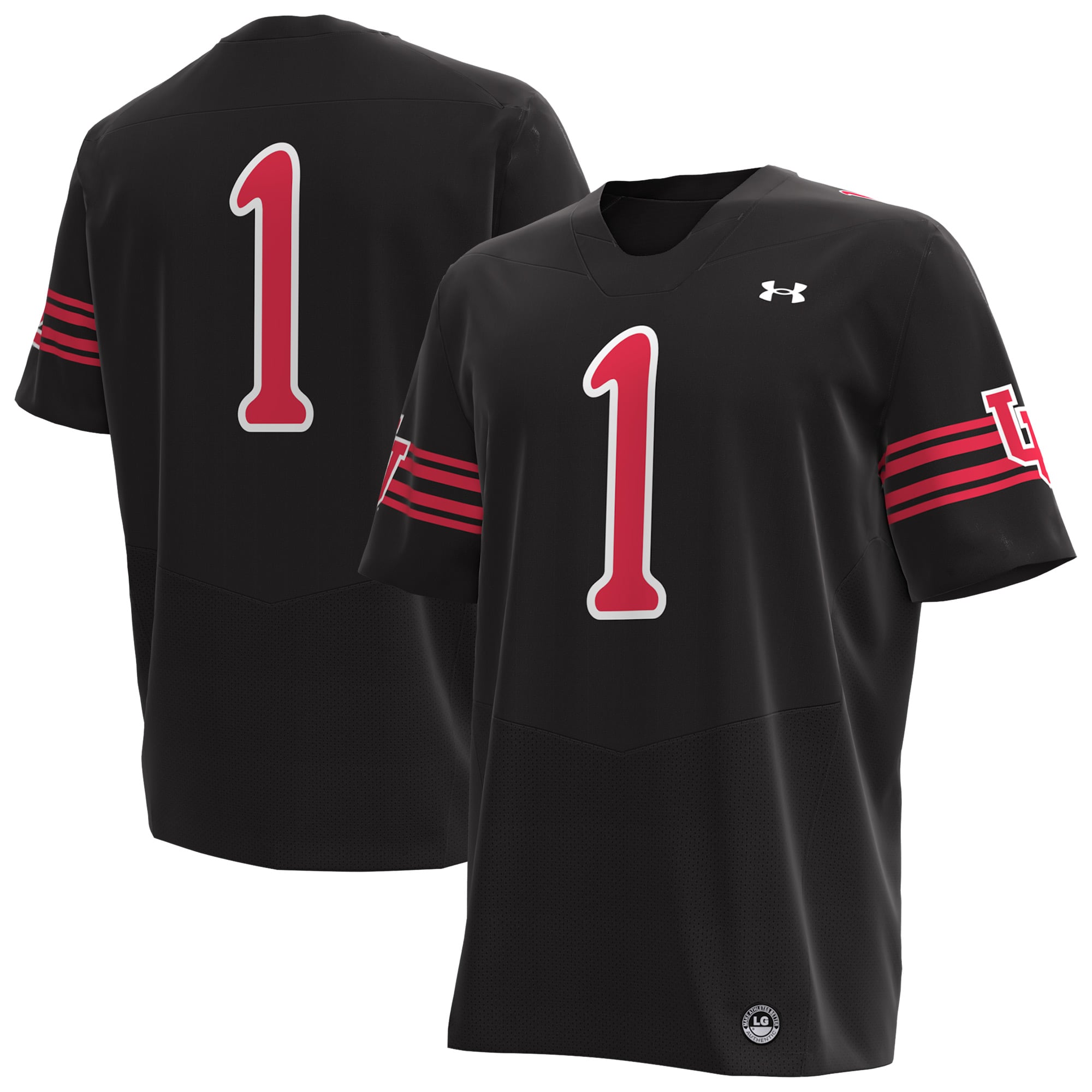 Men's #1 Black Utah Utes Football Jersey