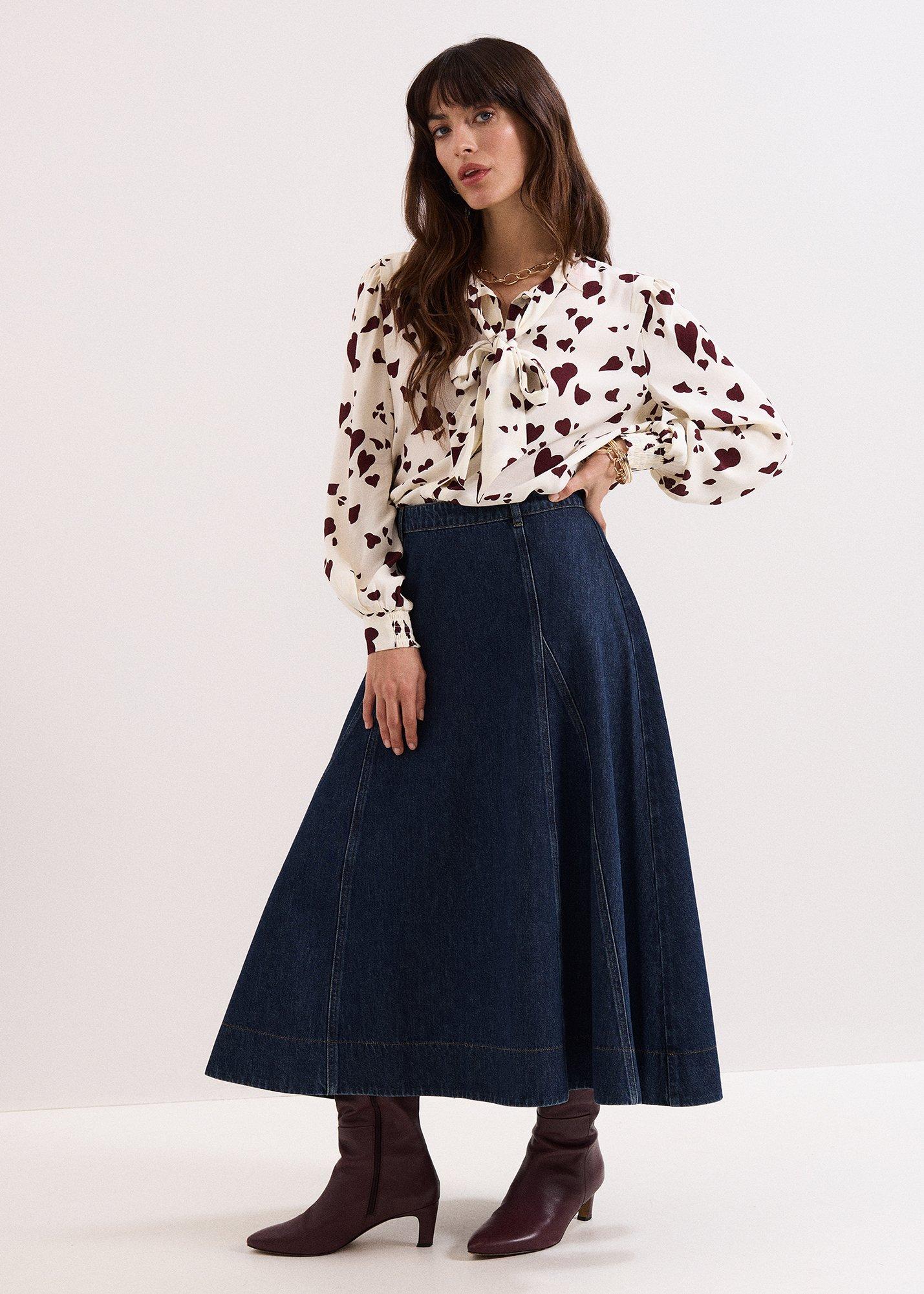 Thea Denim Midi Skirt