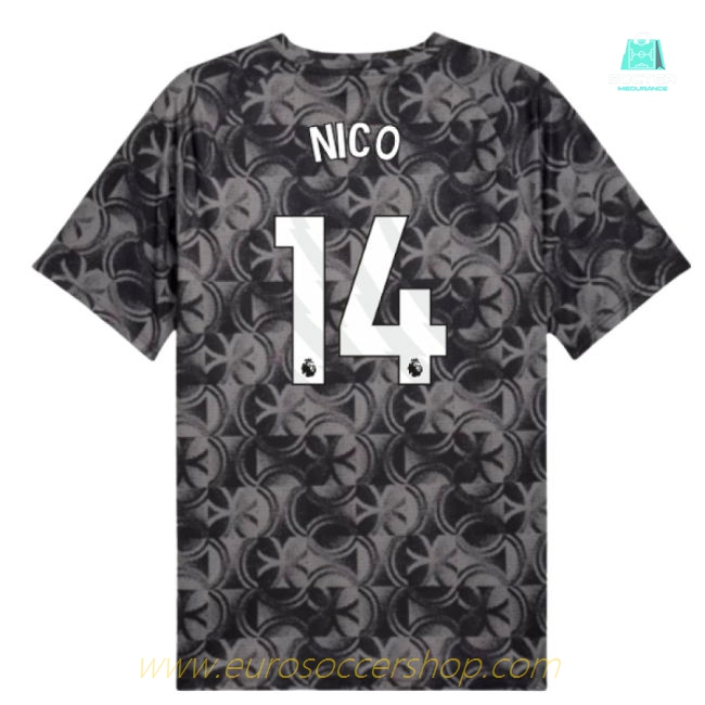 2025-2026 Man City Warm Up Jersey (Black) (Nico 14)