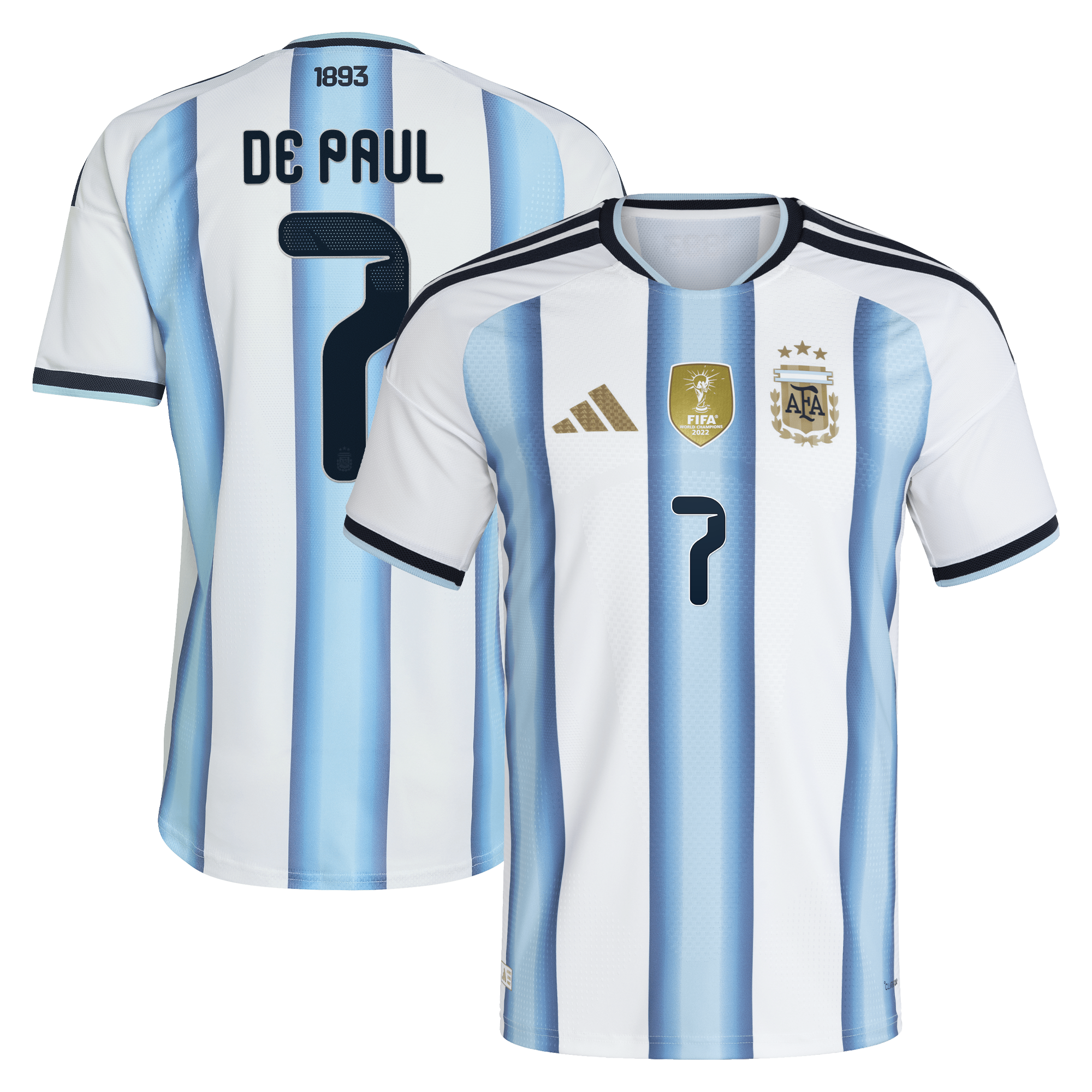 [JED] Youth Rodrigo De Paul Argentina National Team 2026 Home Authentic Jersey - White
