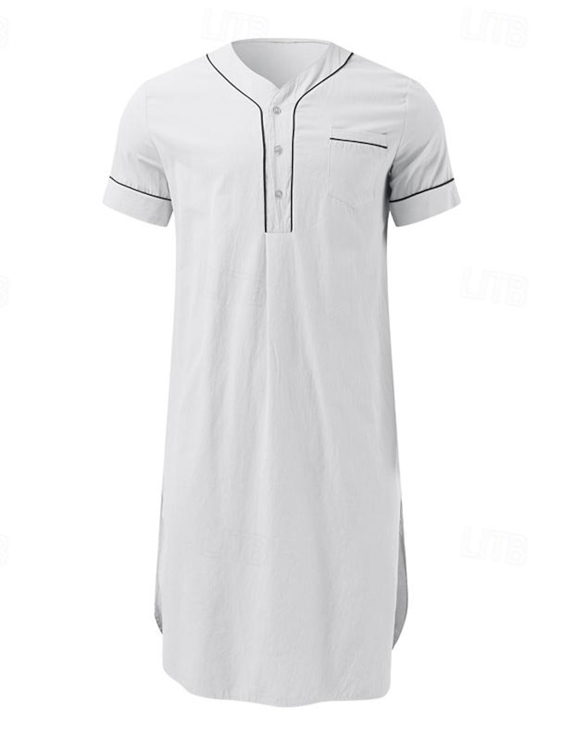 Men's Loungewear Nightgown Nightshirt Pure Color Stylish Comfort