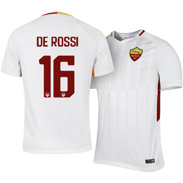 Roma Away 201718 Daniele De Rossi 16 Soccer Jersey Shirt - Official