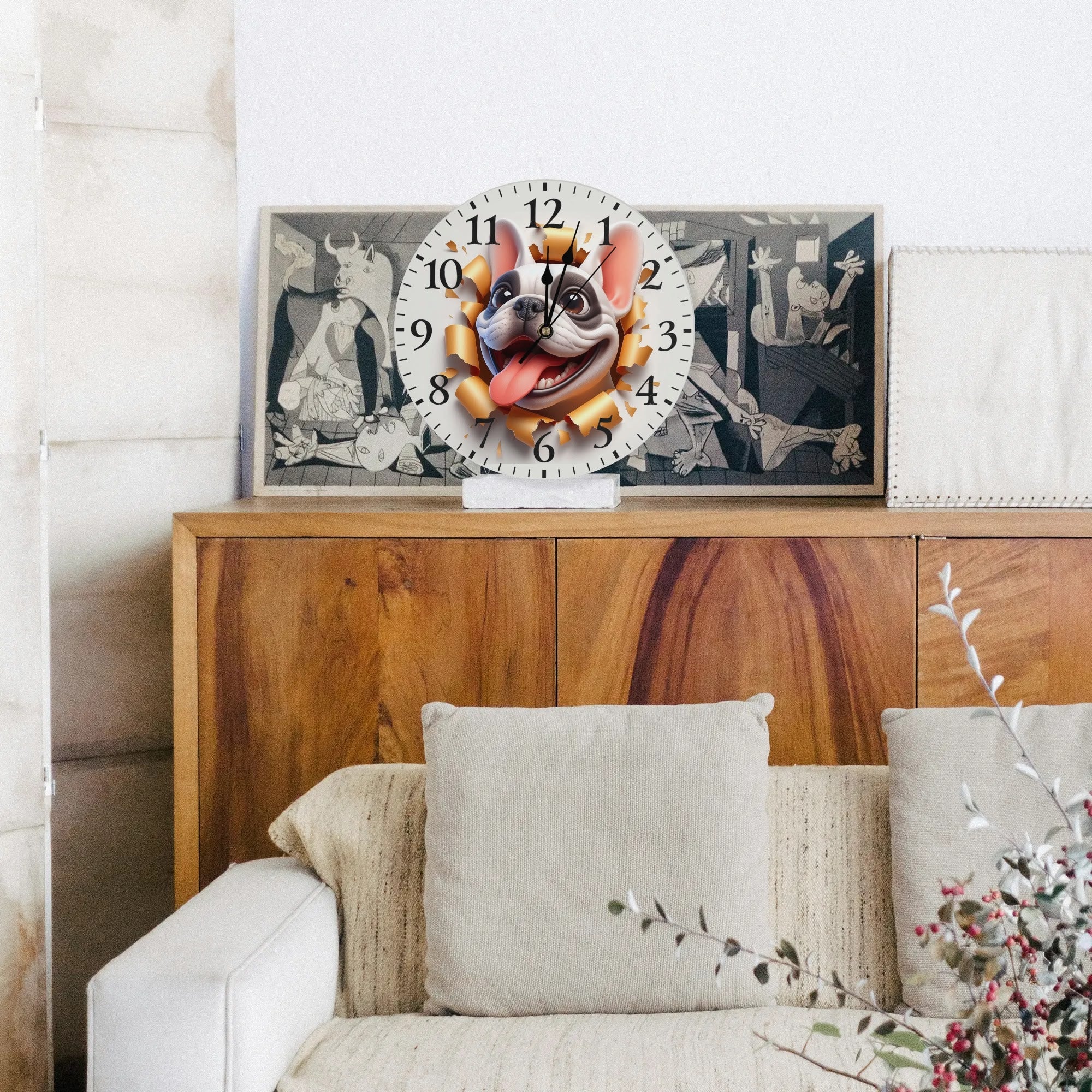 Fashion-Forward Roxy - Frameless Wall Clock for Pet Enthusiasts Premium