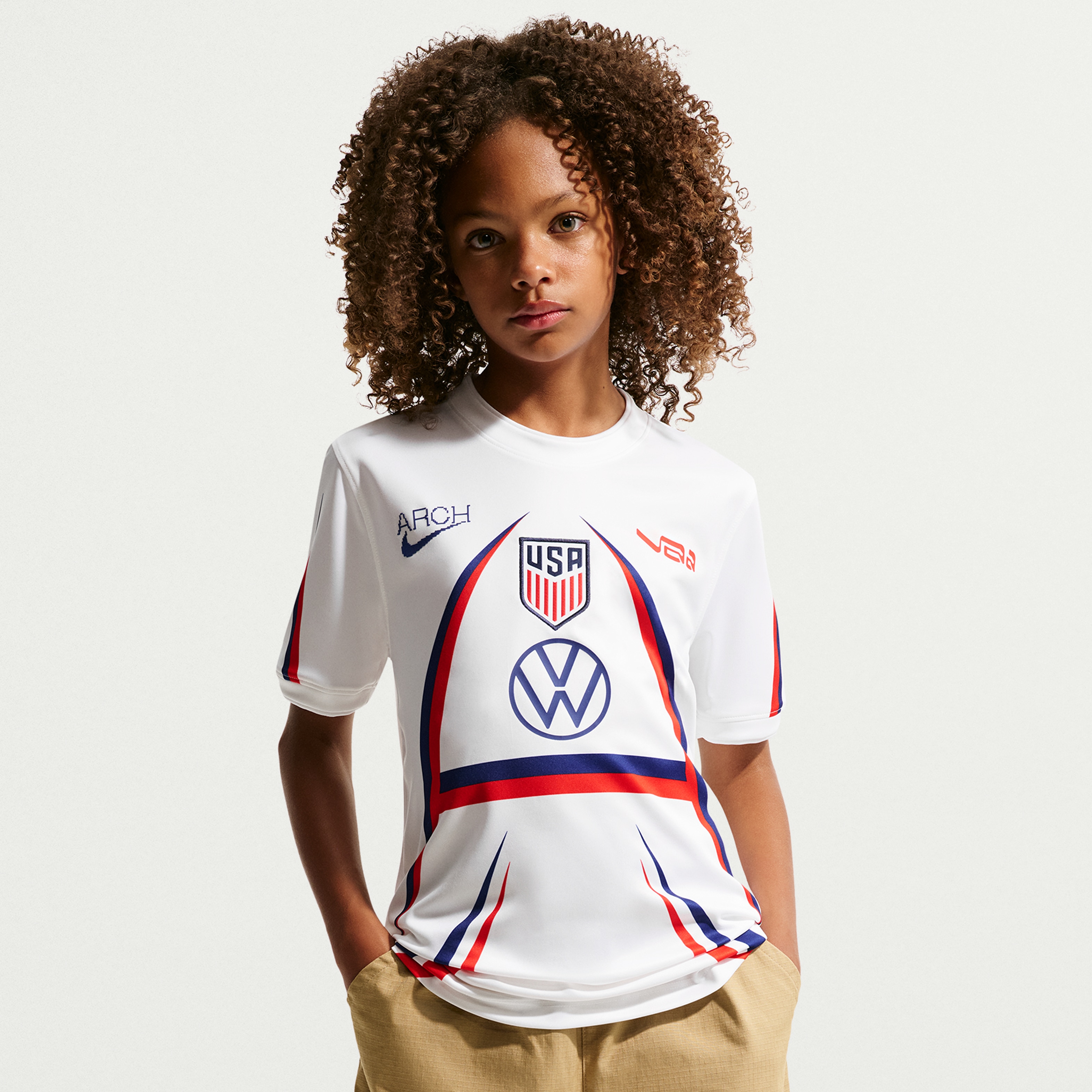 [ESK] USMNT x VAA Youth 2026 Dri-FIT Pre-Match Jersey Top - White
