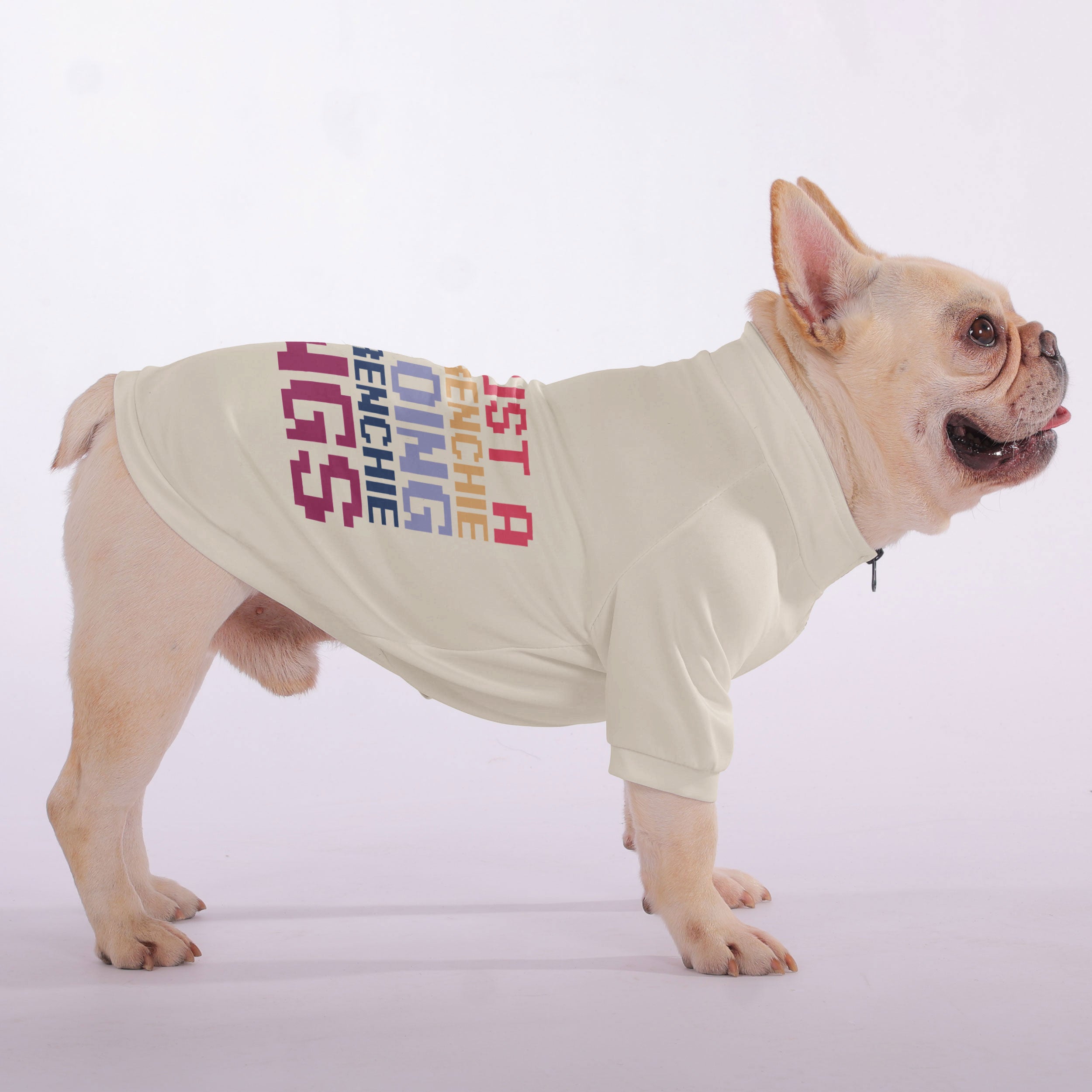 Just a Frenchie, Doing Frenchie Things - Snuggly Zip-Up Sweatshirt for French Bulldogs