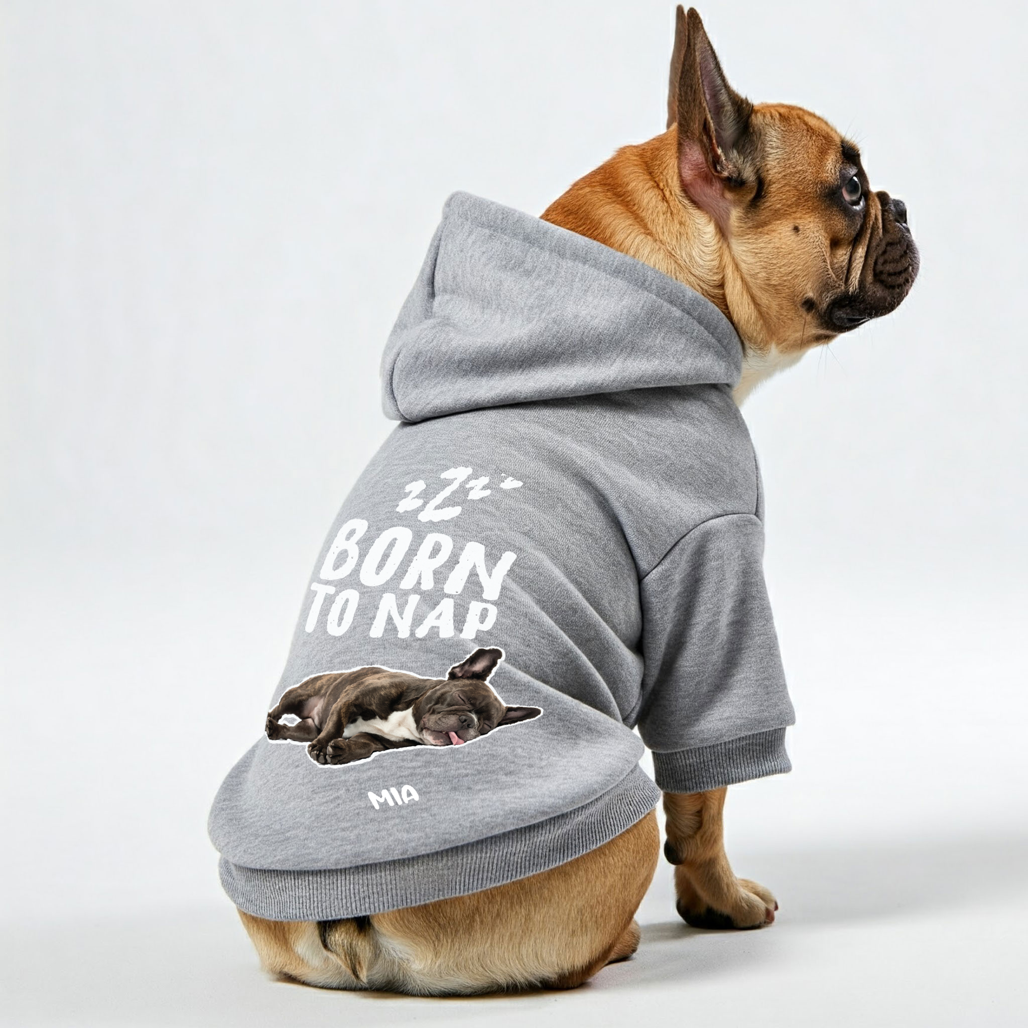 French Bulldog Born To Nap – Personalized French Bulldog Hoodies With