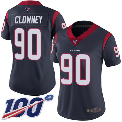 NFL H T Texans #90 Jadeveon Clowney Navy Limited Jersey - High Quality