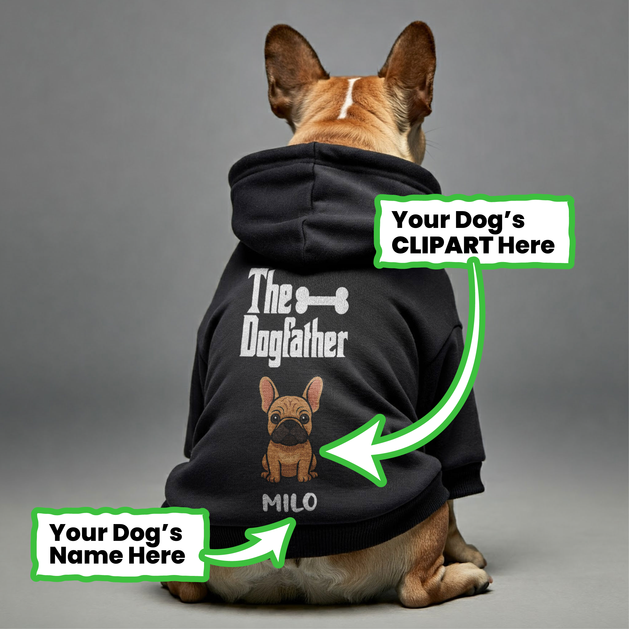 Lifestyle-Driven The Dogfather - Personalized French Bulldog Hoodies ...