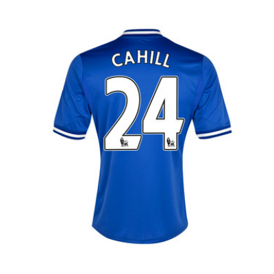 13-14 Chelsea 24 Cahill Blue Home Soccer Jersey Shirt - Official