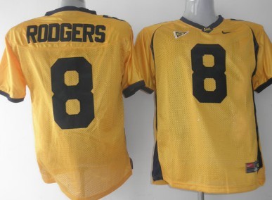 Men's None #8 Rodgers Yellow Yellow 2024 high quality home jersey