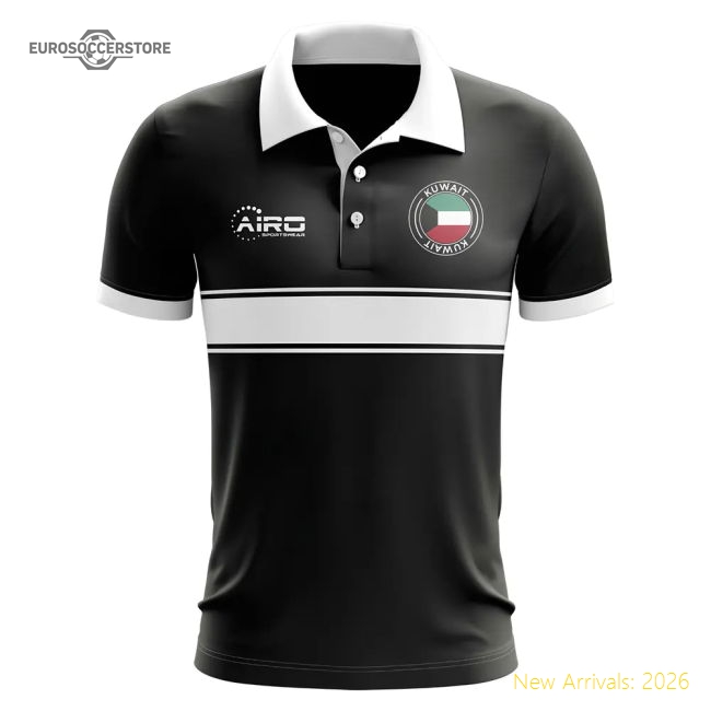 Top-grade Kuwait Concept Stripe Polo Shirt (black) - Premium Collection