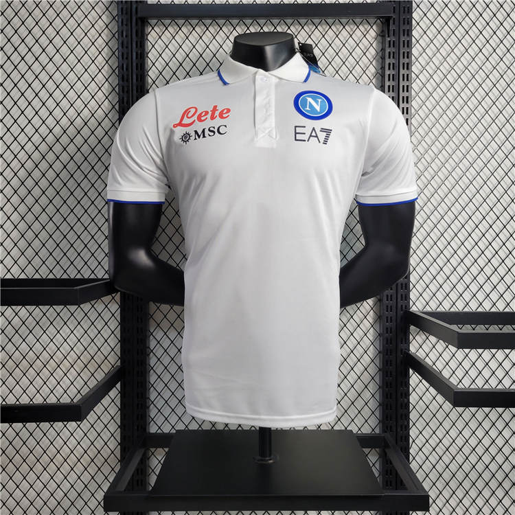 Lightweight NapoliNaples 2324 White Polo Shirt Football Shirt