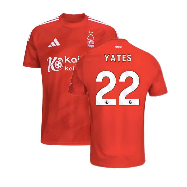 Yates 22 Elite Style Nottingham Forest Home Player Jersey 2024-2025