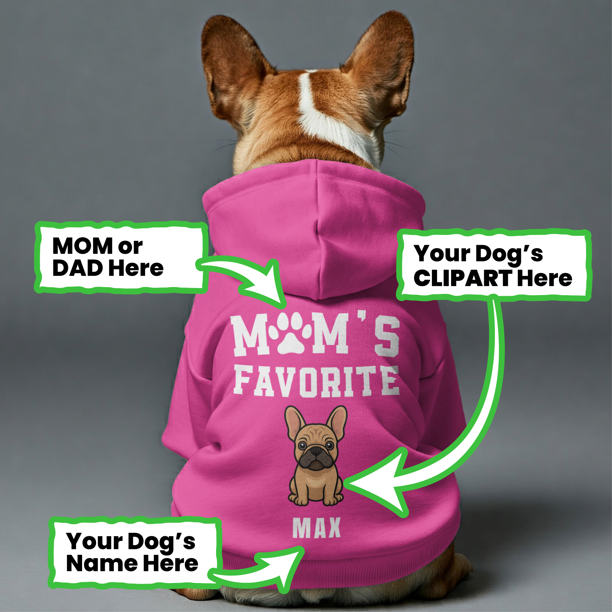 French Bulldog Mom's Favorite Personalized French Bulldog Hoodies With