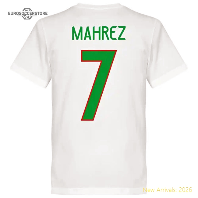 Luxury North African Giants Mahrez 7 Team T-shirt - White