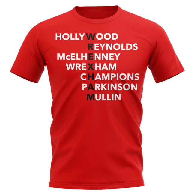 Licensed Wrexham Champions T-Shirt (Red) Stylish Design