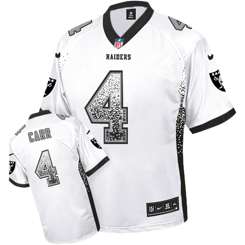 Authentic NFL Oakland Raiders #4 Derek Carr White Elite Jersey