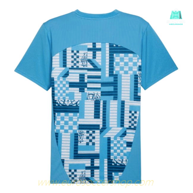 2024-2025 Marseille Pre-Match SS Shirt (Bleu Azur)