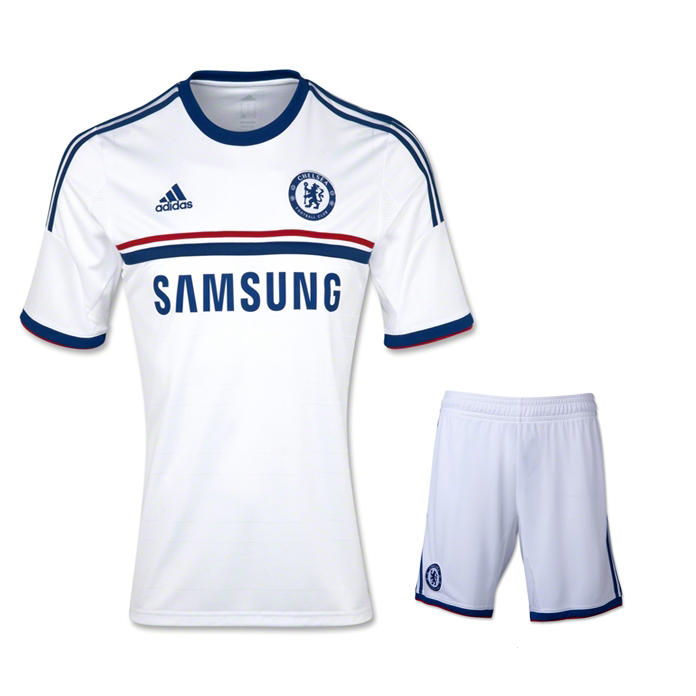 13-14 Chelsea Away White Jersey KitShirtShort - Official Replica 1169