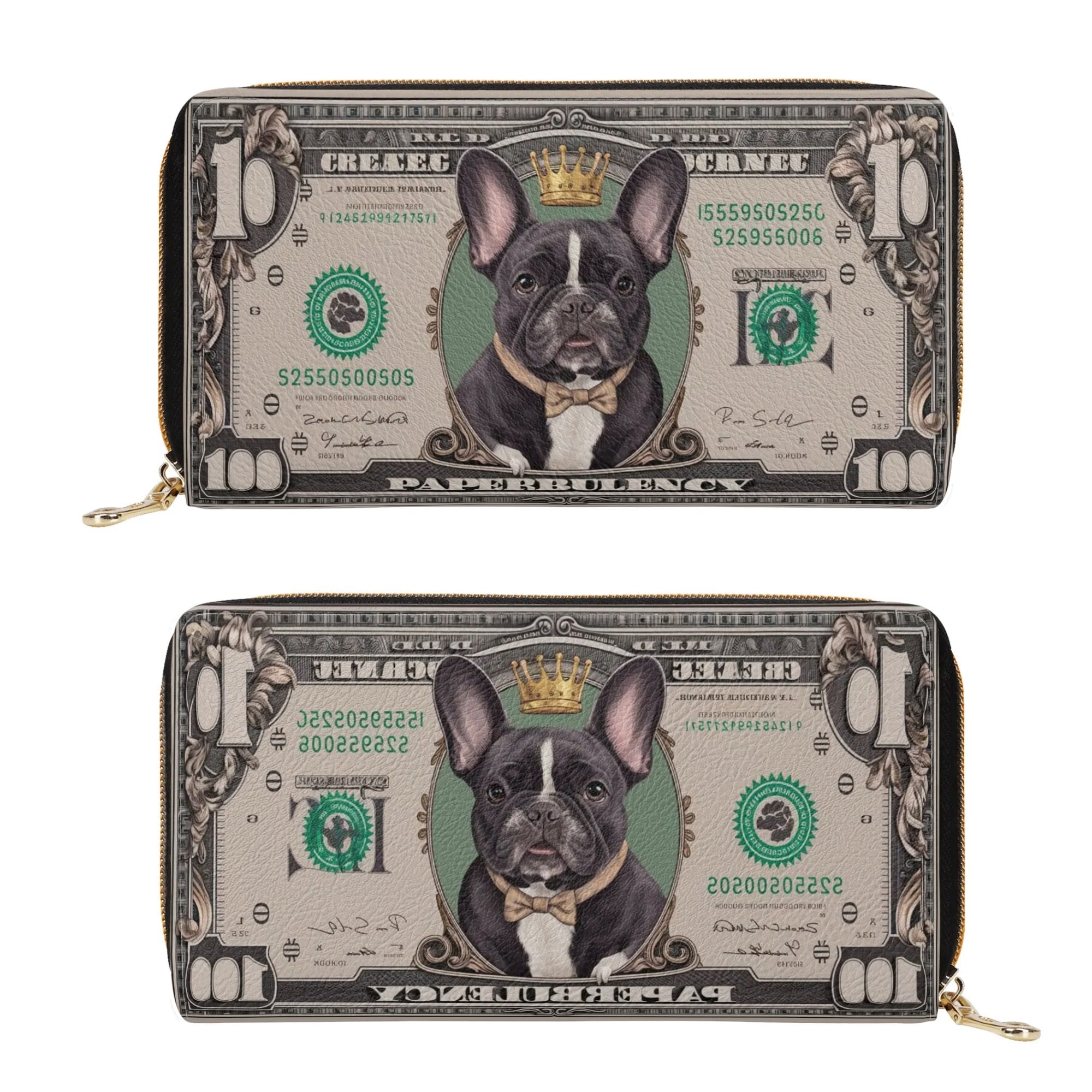 Tito - Bulldog Inspired Leather Zipper Wallet Casual Wear