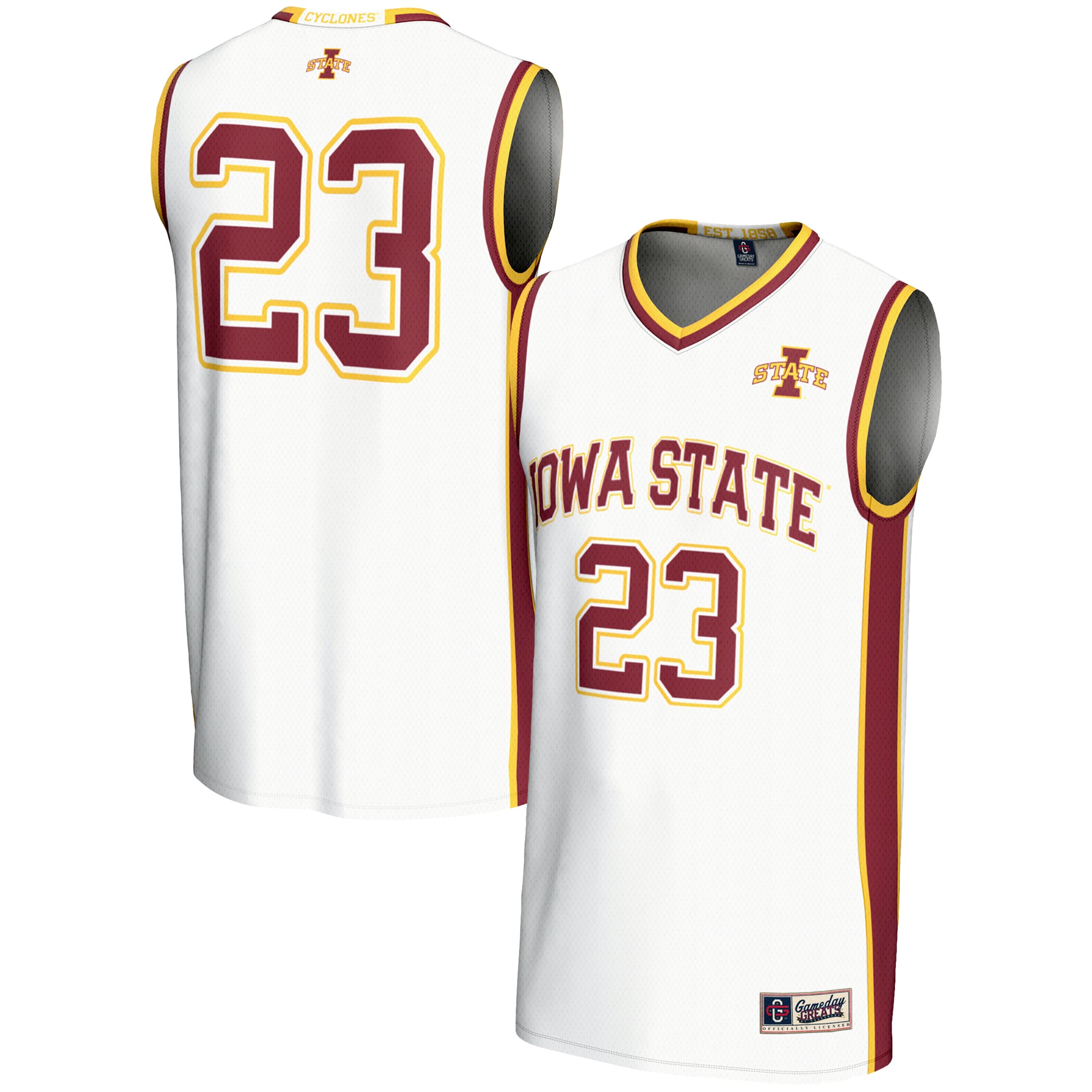 #23 Iowa State Cyclones GameDay Greats Youth Lightweight Basketball Jersey - White