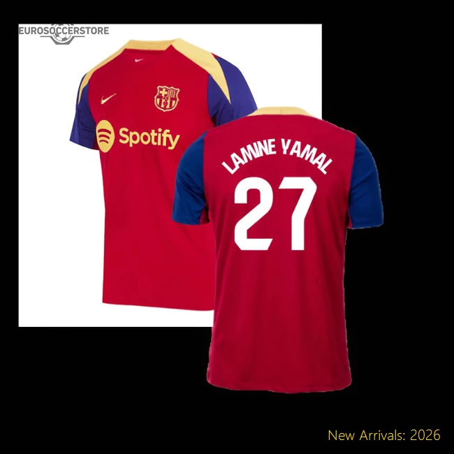 Performance 2023-2024 Barcelona Strike Training Shirt (Red) (Lamine Yamal