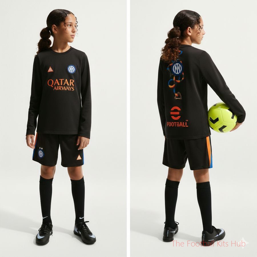 Inter Milan X ACG Training Shirt Dri-FIT Academy Pro Pre Match Warm 4th - Black/Safety Orange Kids