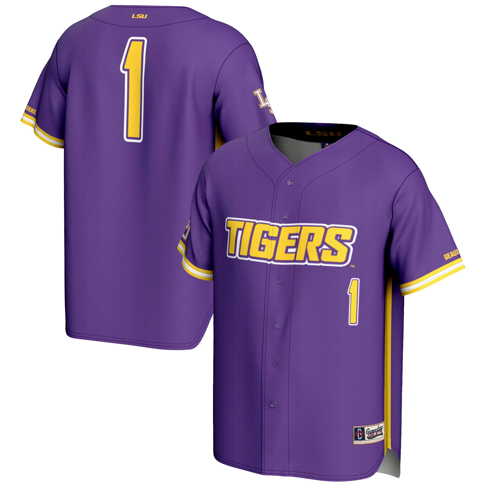 [NJP] LSU Tigers GameDay Greats Lightweight Baseball Fashion Jersey - Purple