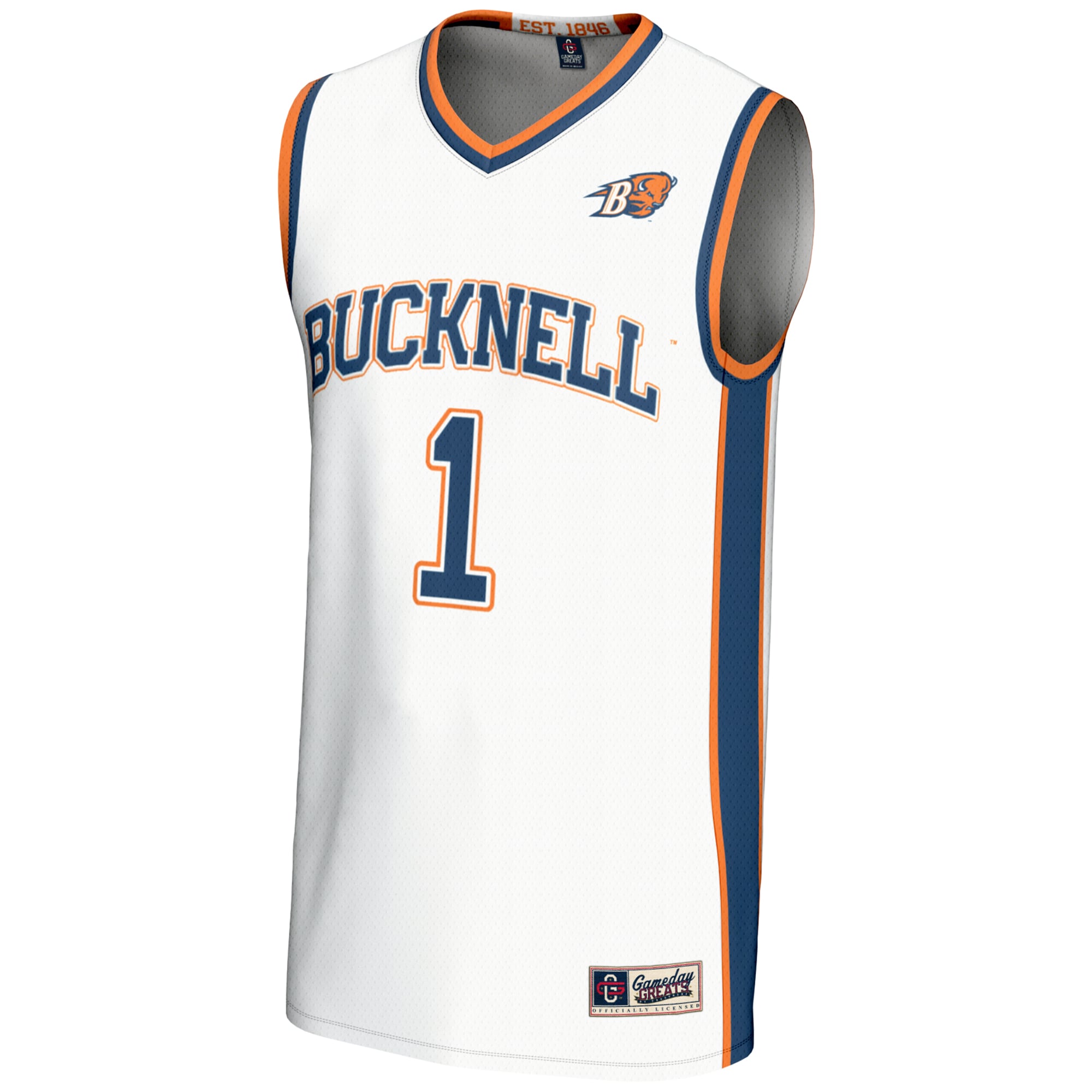 [DDG] Bucknell Bison GameDay Greats Youth Lightweight Basketball Jersey - White