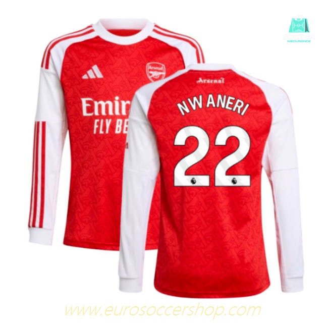2025-2026 Arsenal Long Sleeve Home Shirt (Kids) (Nwaneri 22)