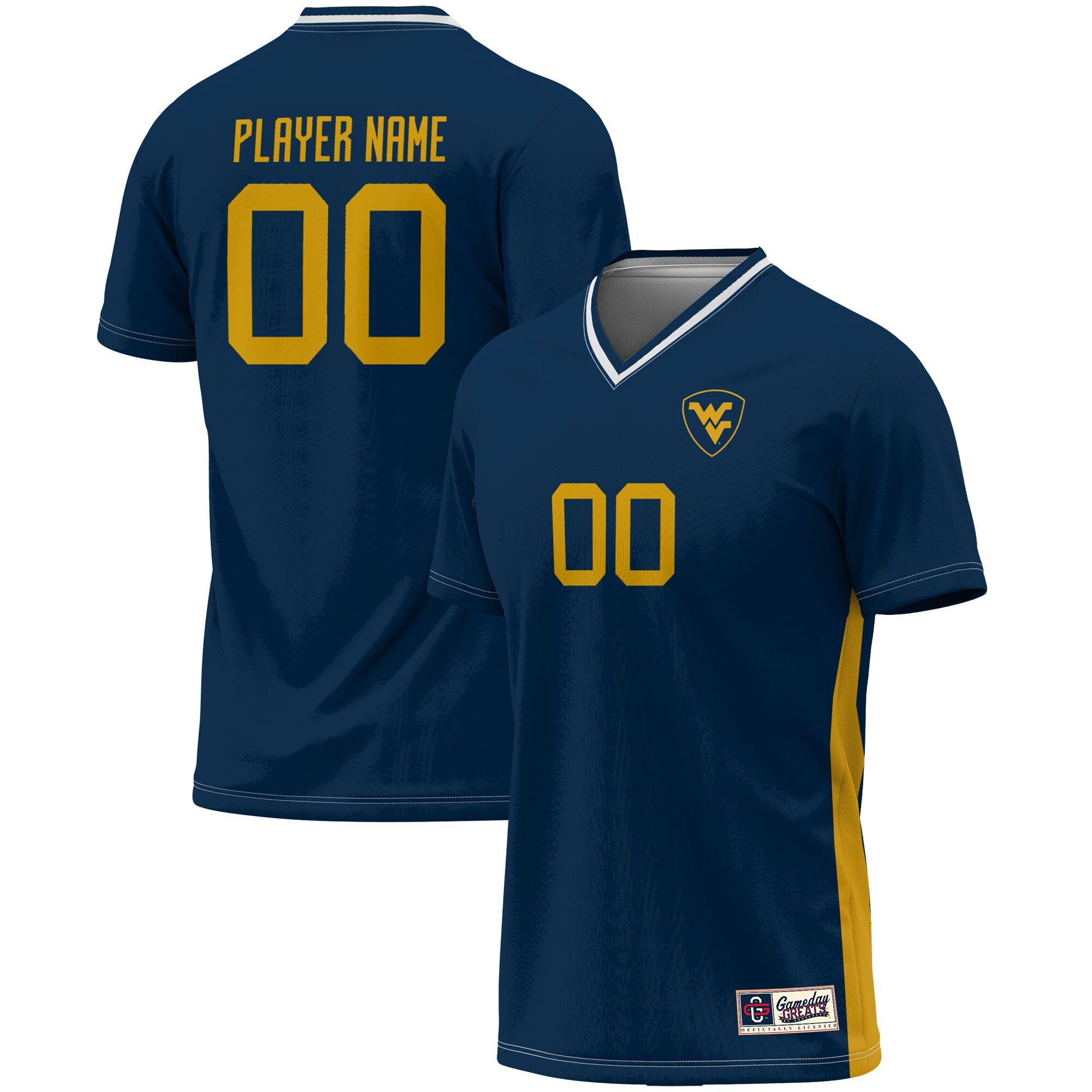 [LK] West Virginia Mountaineers GameDay Greats Youth Pick-A-Player NIL Lightweight Soccer Jersey - Navy