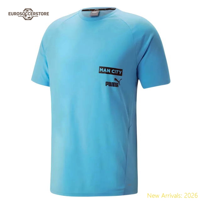 2023-2024 Man City Casuals Tee (Blue Wash) - Kids