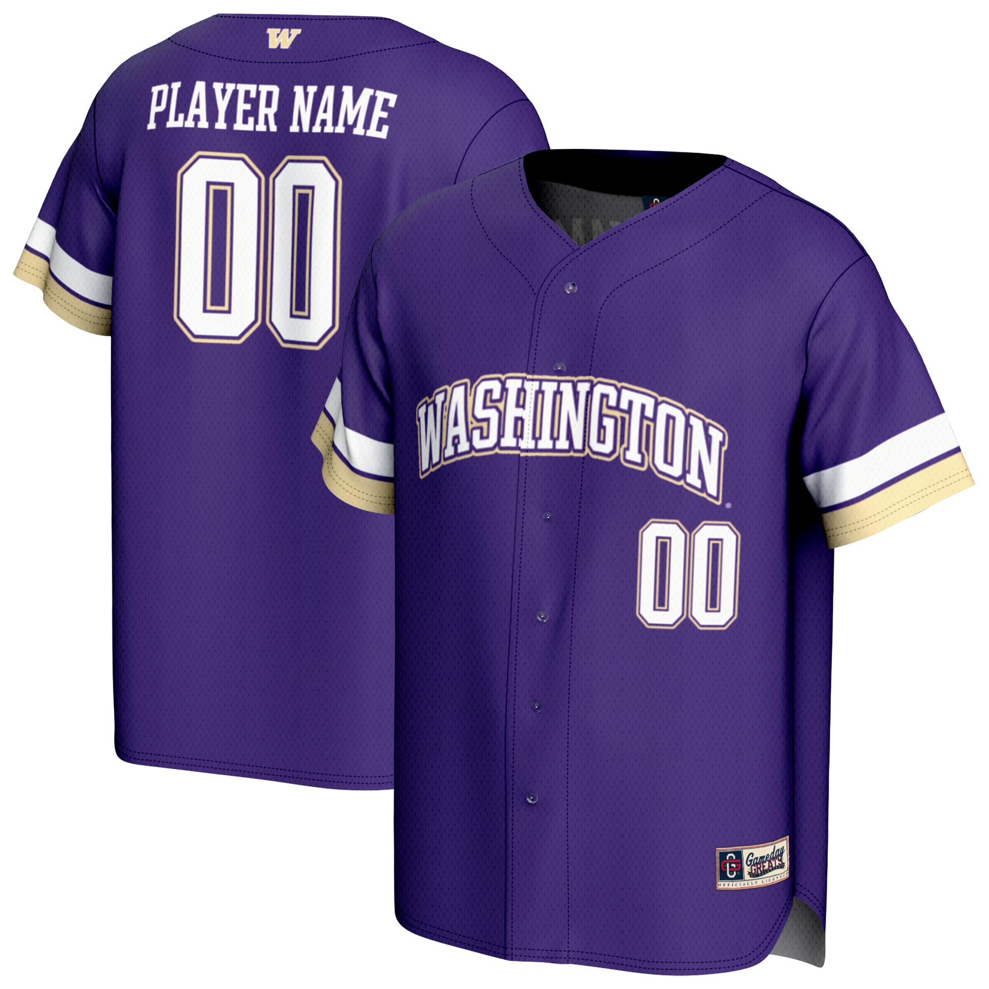 Washington Huskies GameDay Greats Unisex NIL Pick-A-Player Lightweight Baseball Jersey - Purple