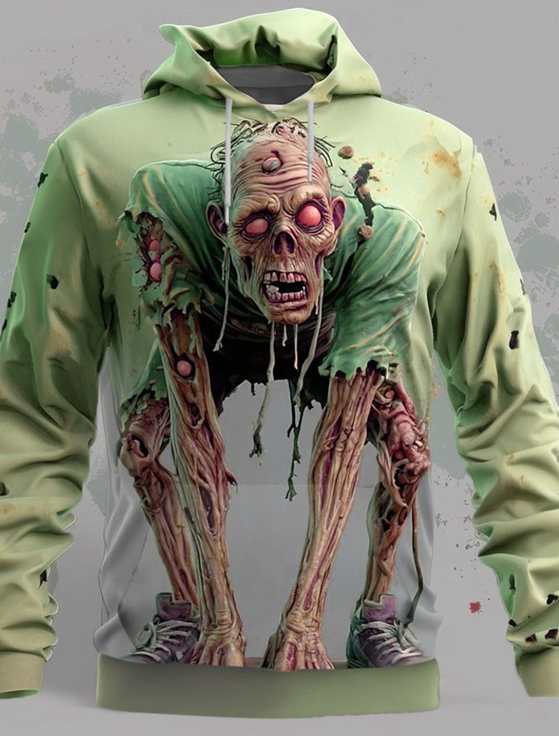 Men's Optical Illusion Zombies 3D T Shirt Short Sleeve Print Crew Neck