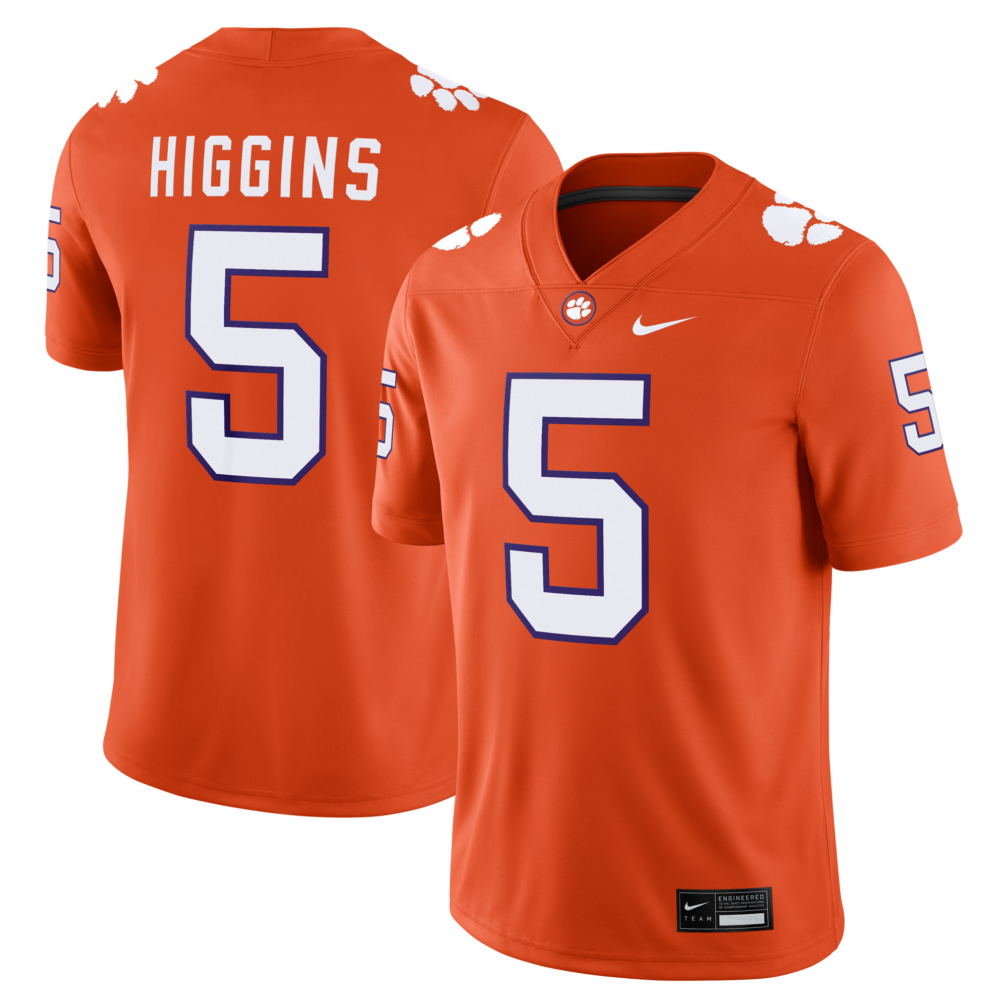 [DDG] Tee Higgins Clemson Tigers Player Game Jersey - Orange