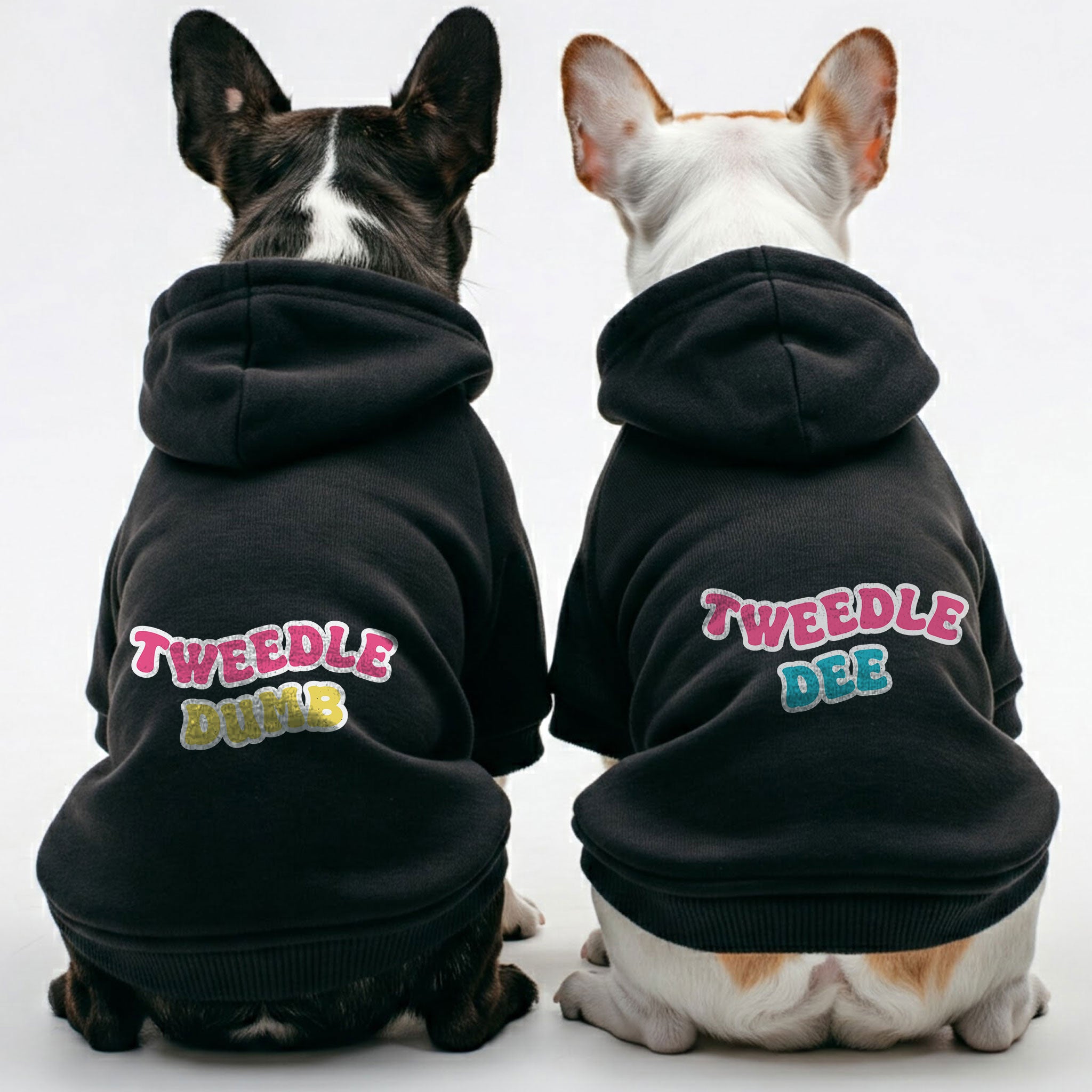 Tweedle Dumb and Tweedle Dee - Matching French Bulldog Hoodies – Stylish, Cozy & Personalized!