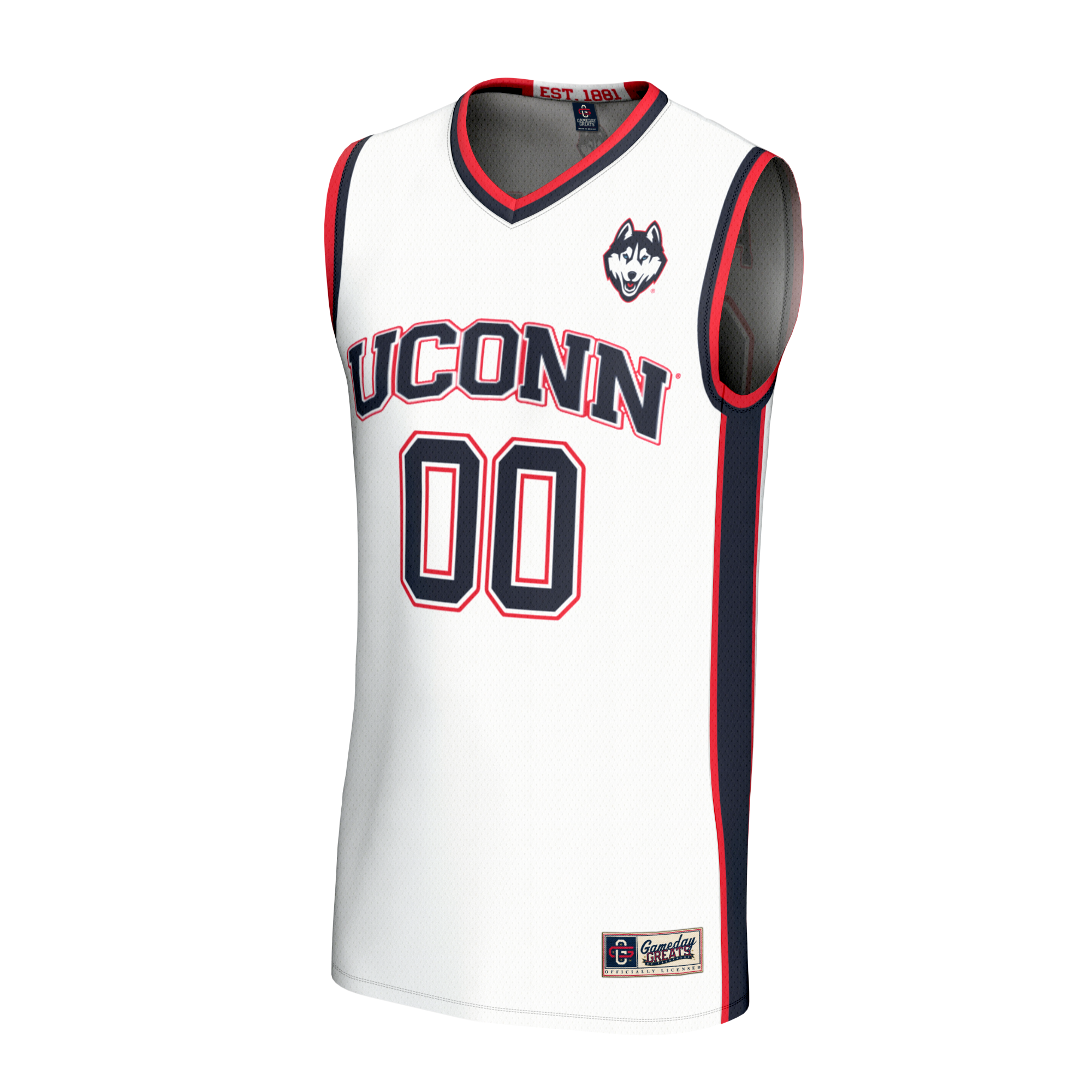 [DDG] UConn Huskies GameDay Greats Youth Lightweight Collegiate Men's Basketball NIL Pick-A-Player Fashion Jersey - White