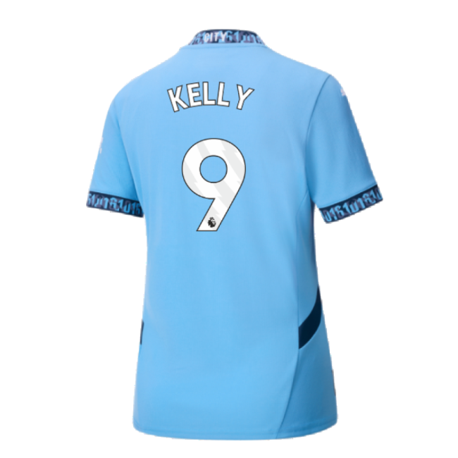 Football Man City Home Shirt Womens Kelly #9 Authentic Design Repl...